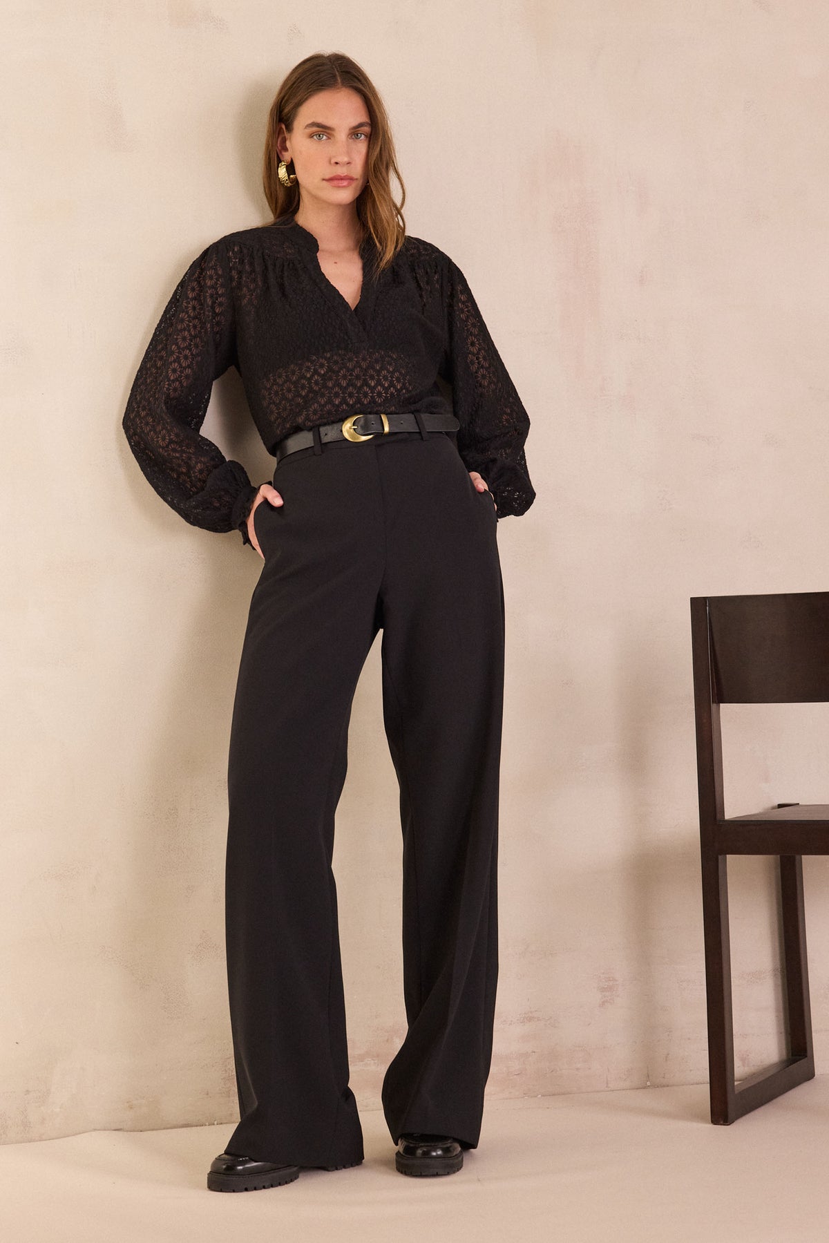 Pantalon de tailleur taille haute LAYLA