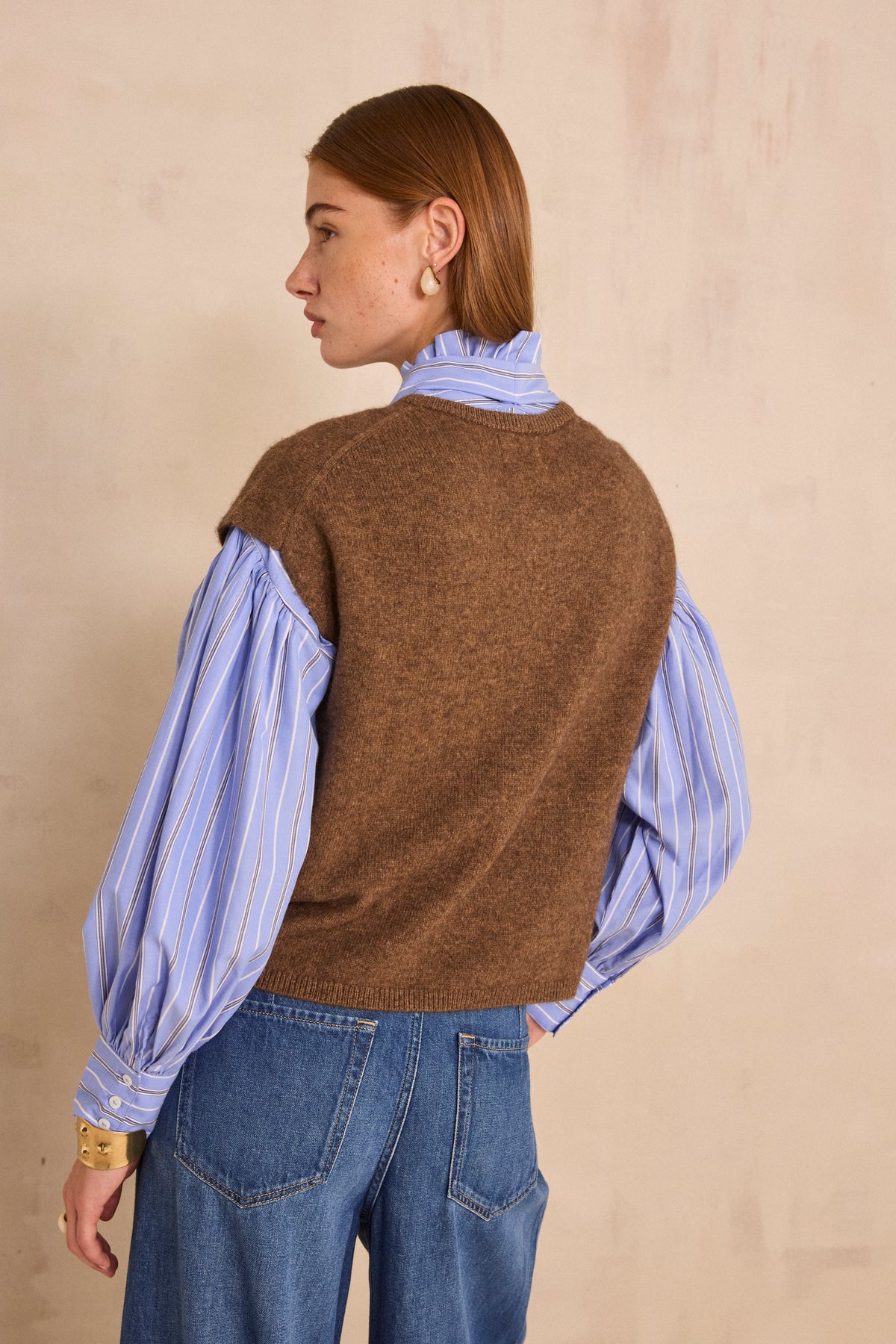 Pull sans manches en mélange de yack et laine ADAM