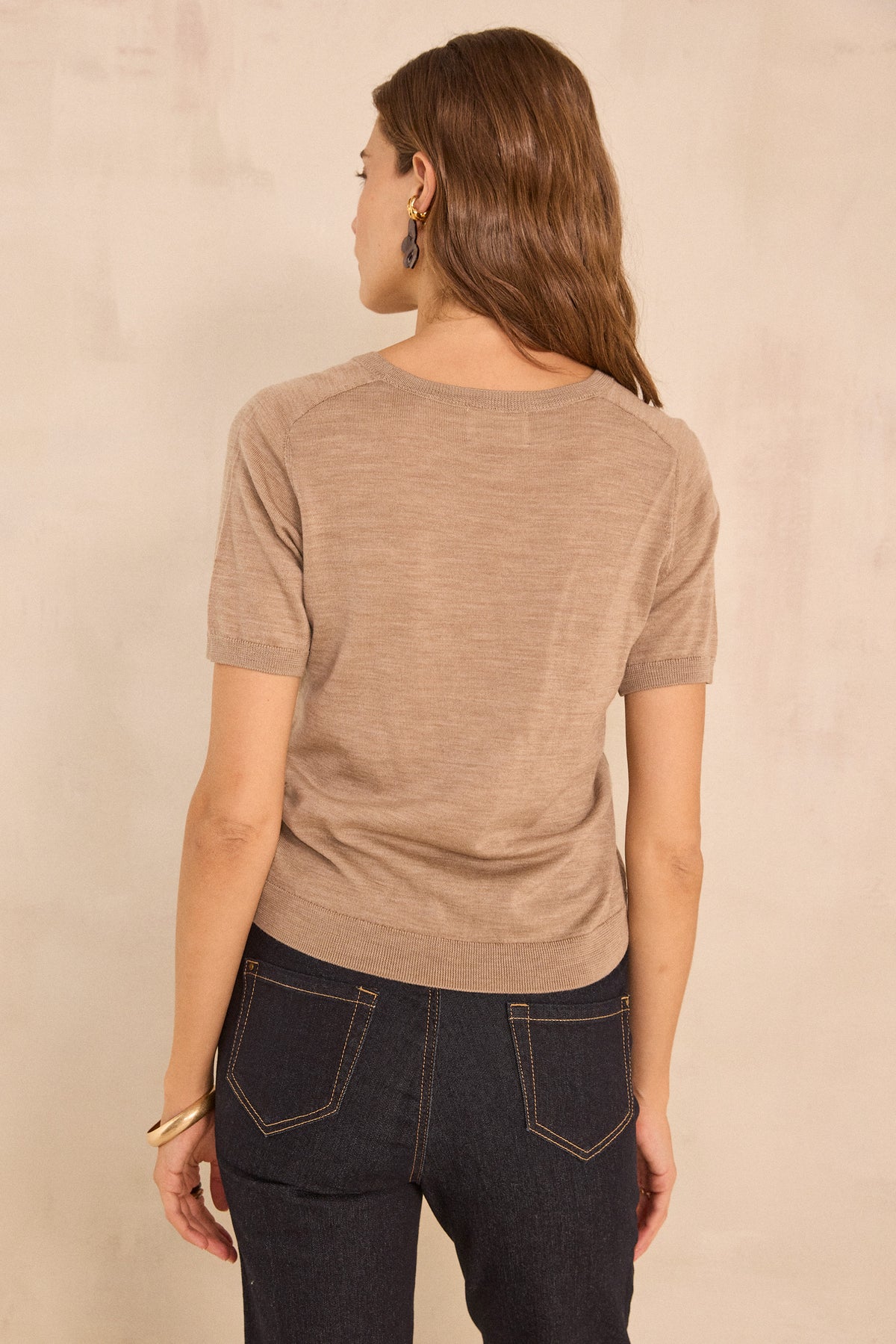 Pull à manches courtes en laine ALICE
