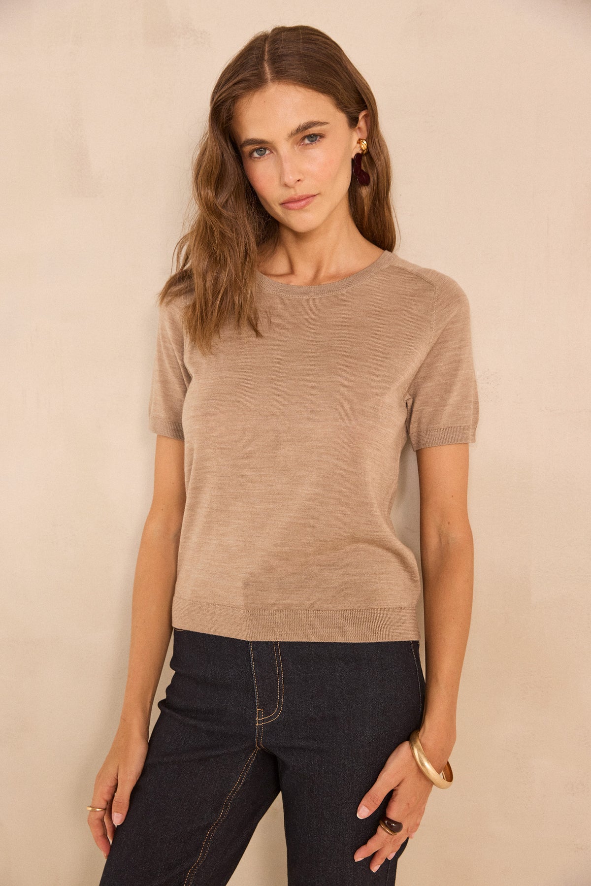 Pull à manches courtes en laine ALICE