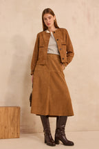 BETTY Long-Sleeved Suede Jacket