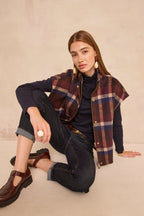 Manteau à carreaux sans manches CINDY