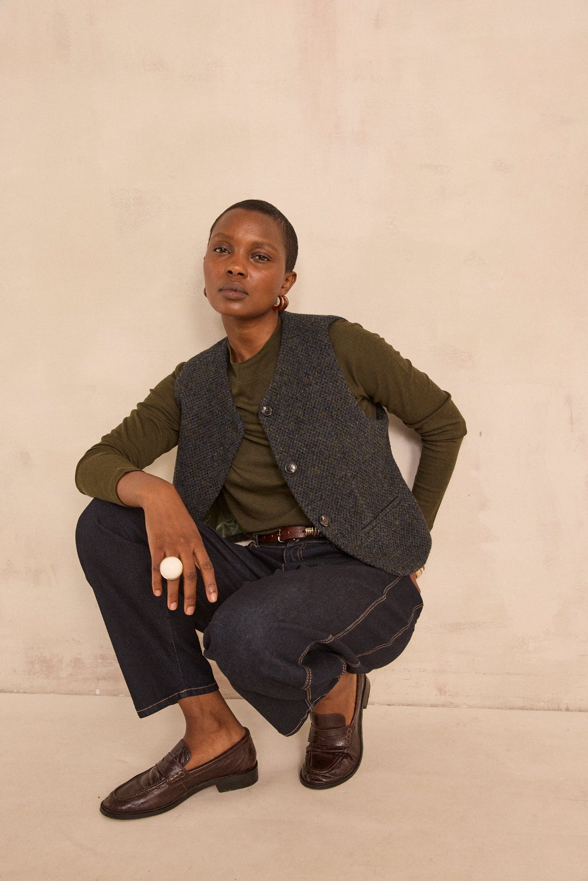 Gilet sans manches en laine mélangée tweed PHARELL