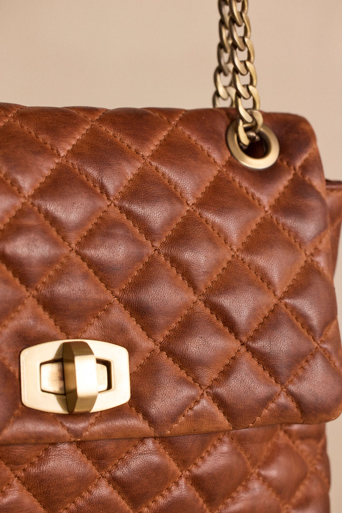 Sac en cuir coloris chocolat VIVIEN