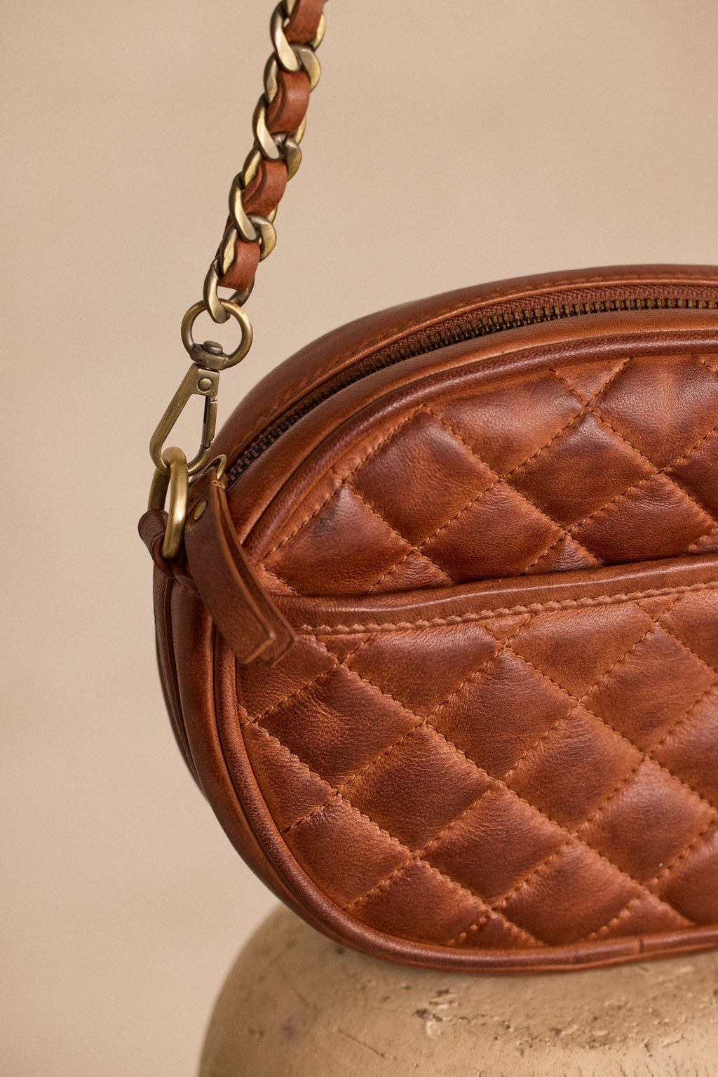 Sac en cuir VIVIEN MINI couleur chocolat
