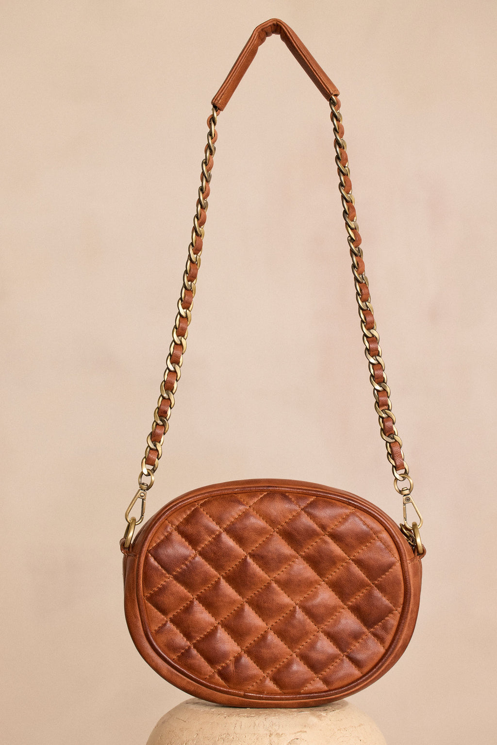 Sac en cuir VIVIEN MINI couleur chocolat