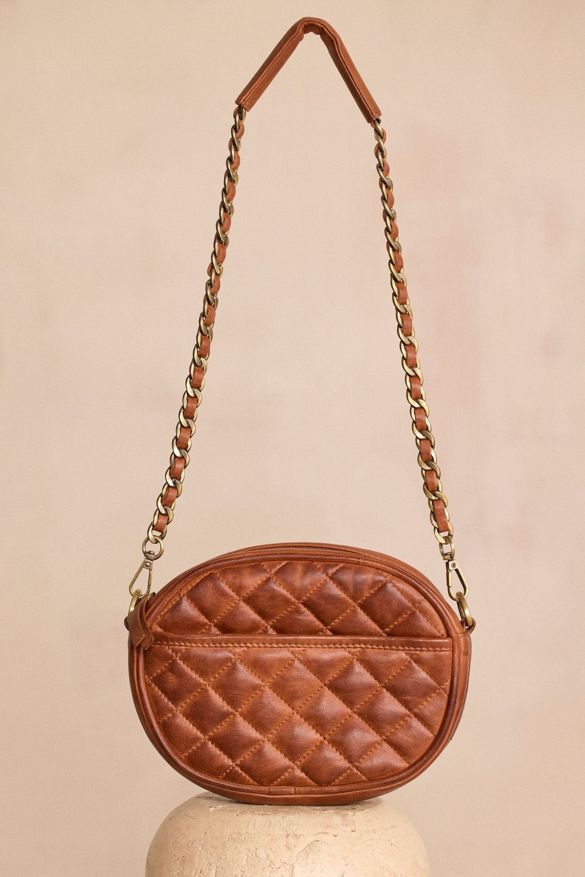Sac en cuir chocolat VIVIEN MINI
