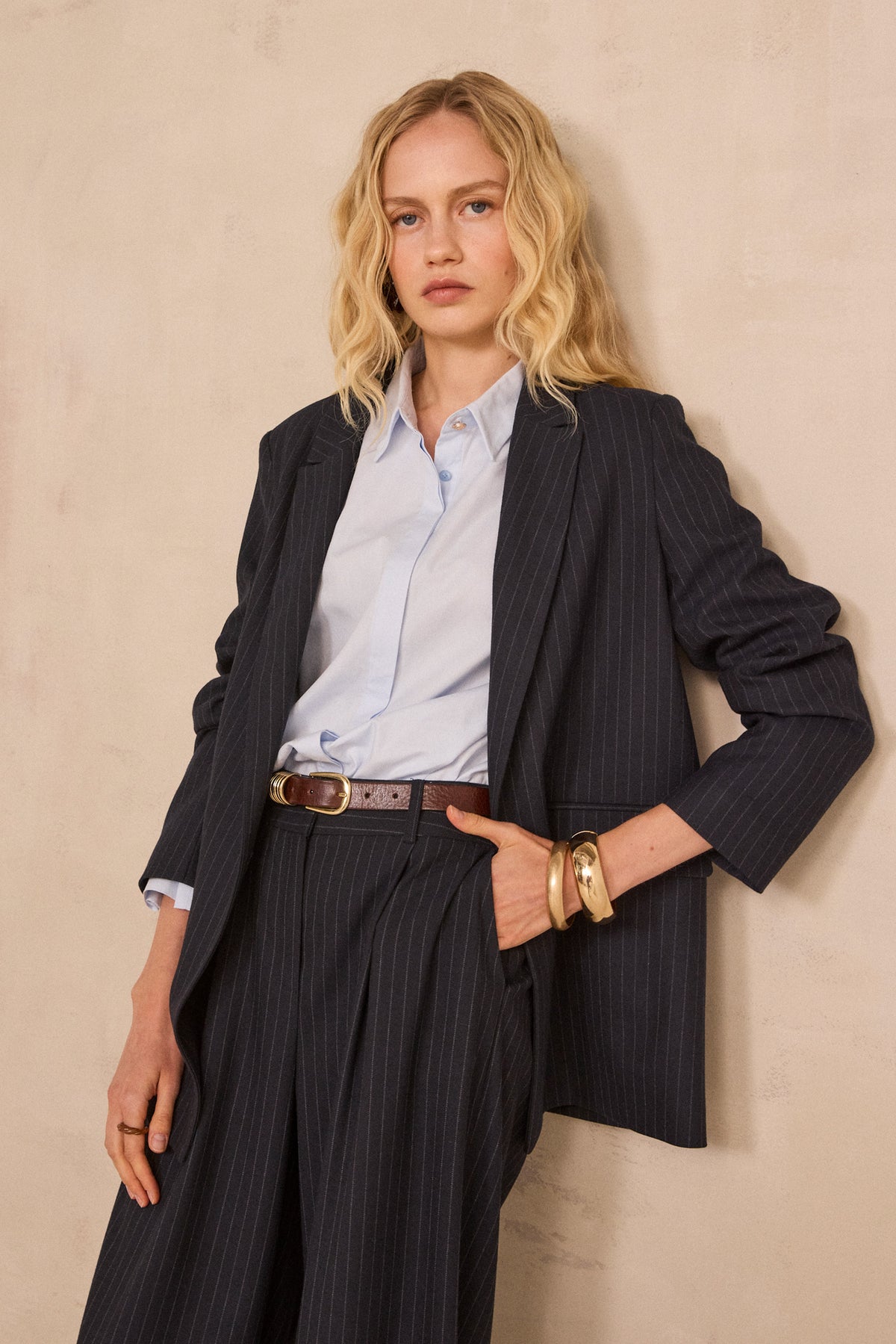 Veste à manches longues en mélange de polyester Nelia B rayée