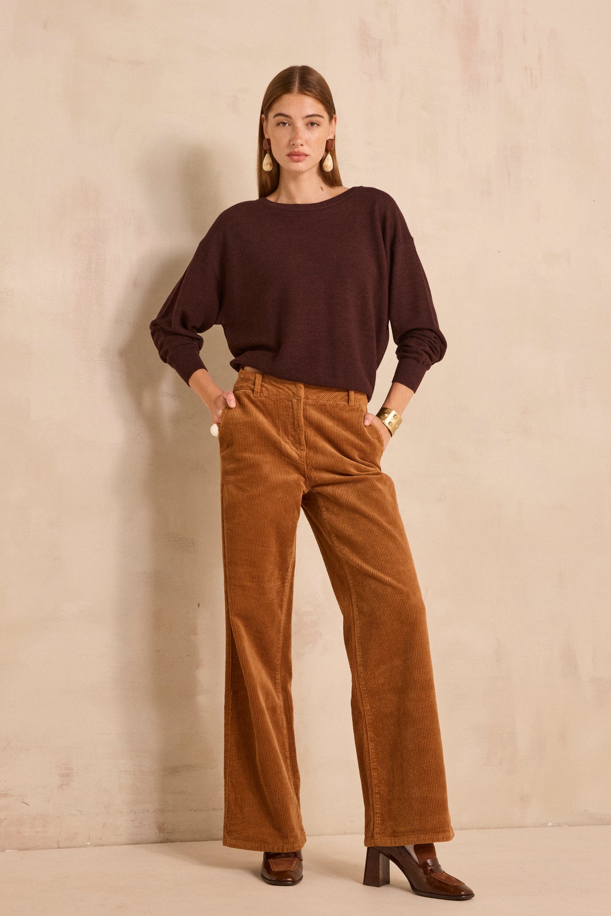 Pantalon large en velours côtellé FERGUSON