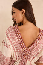 Robe droite brodée en coton MAE