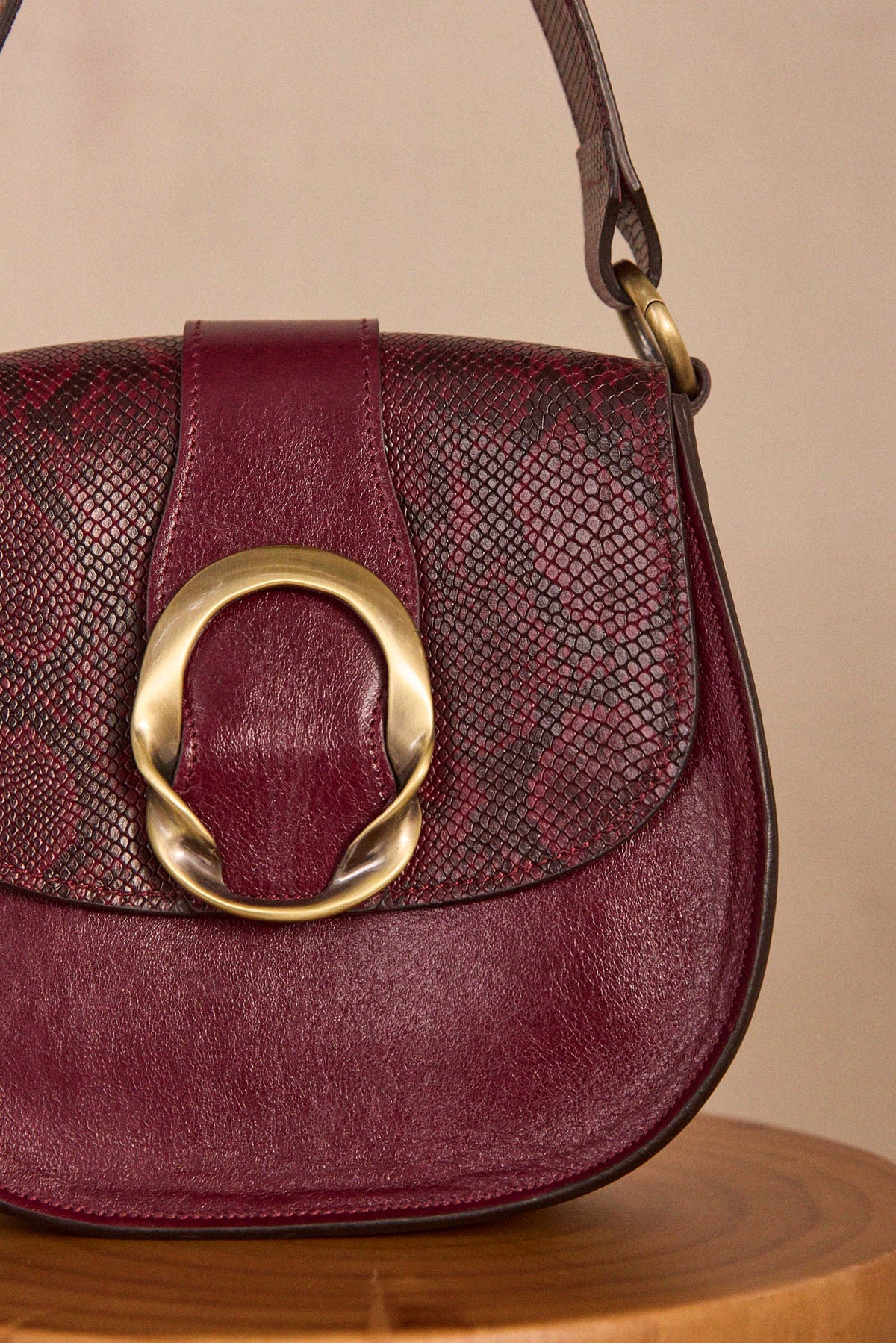 Sac en cuir de bovin bordeaux VALENTIN