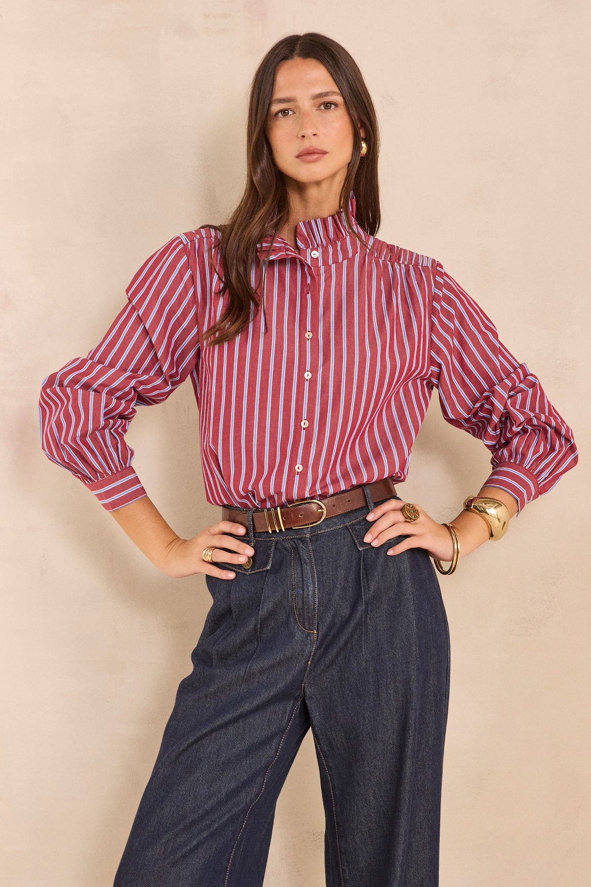 Blouse rayée en coton MARISSA