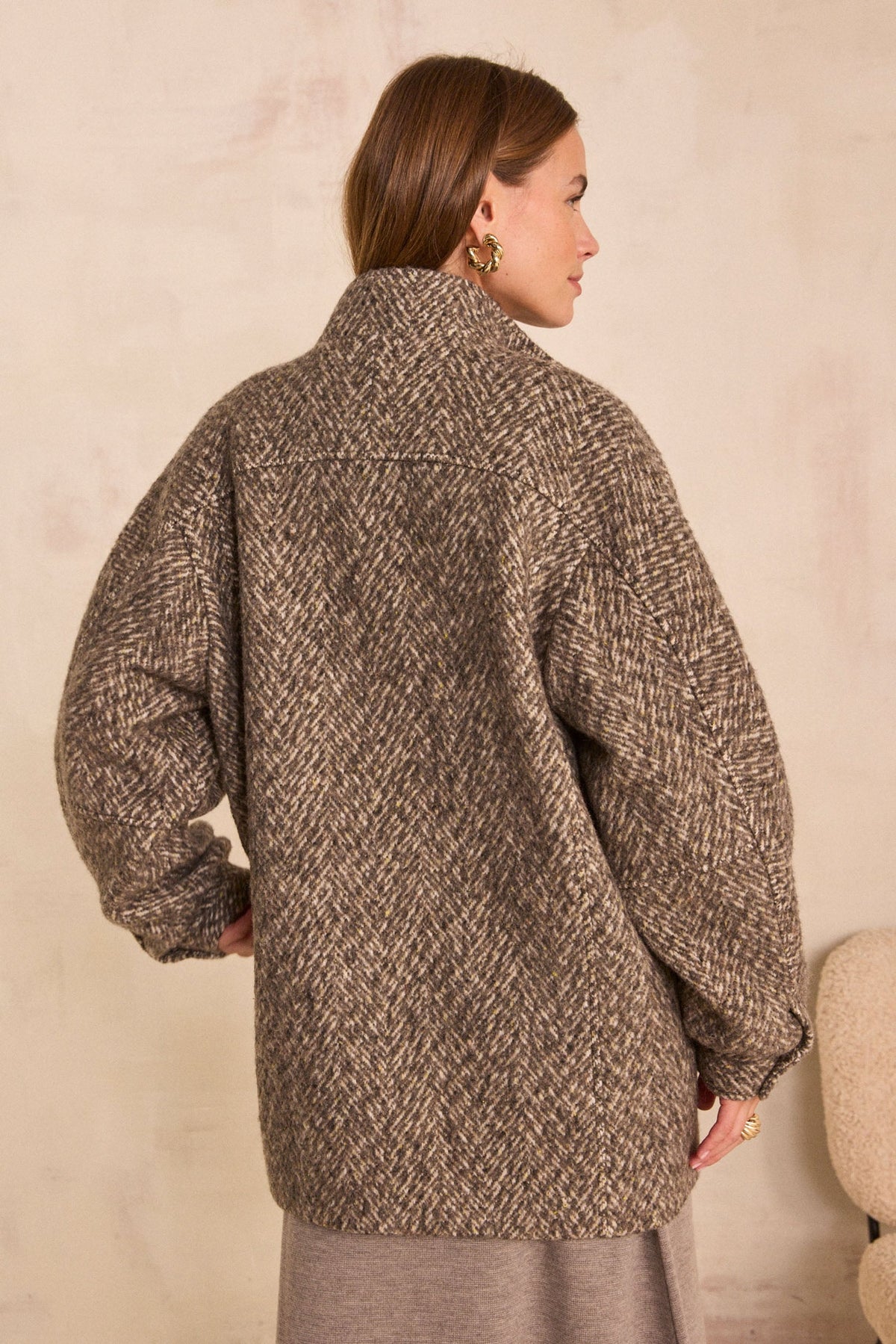 Manteau en soie et laine mélangées DAMIEN