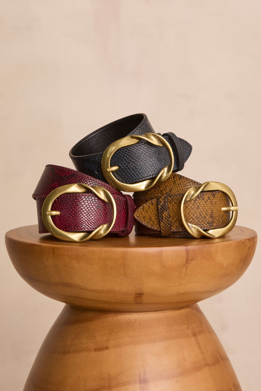 Ceinture large en cuir VALENTIN