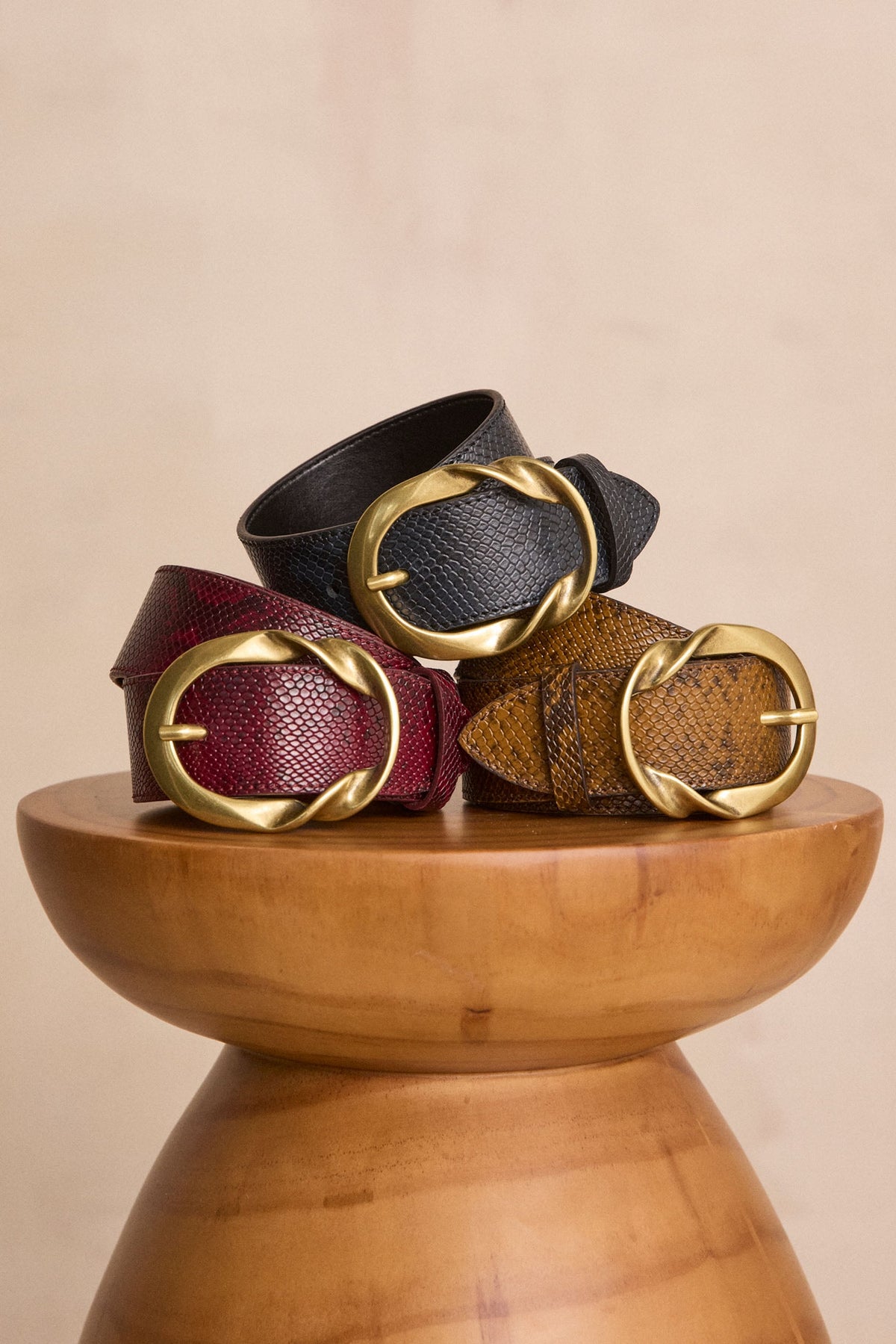 Ceinture large en cuir VALENTIN