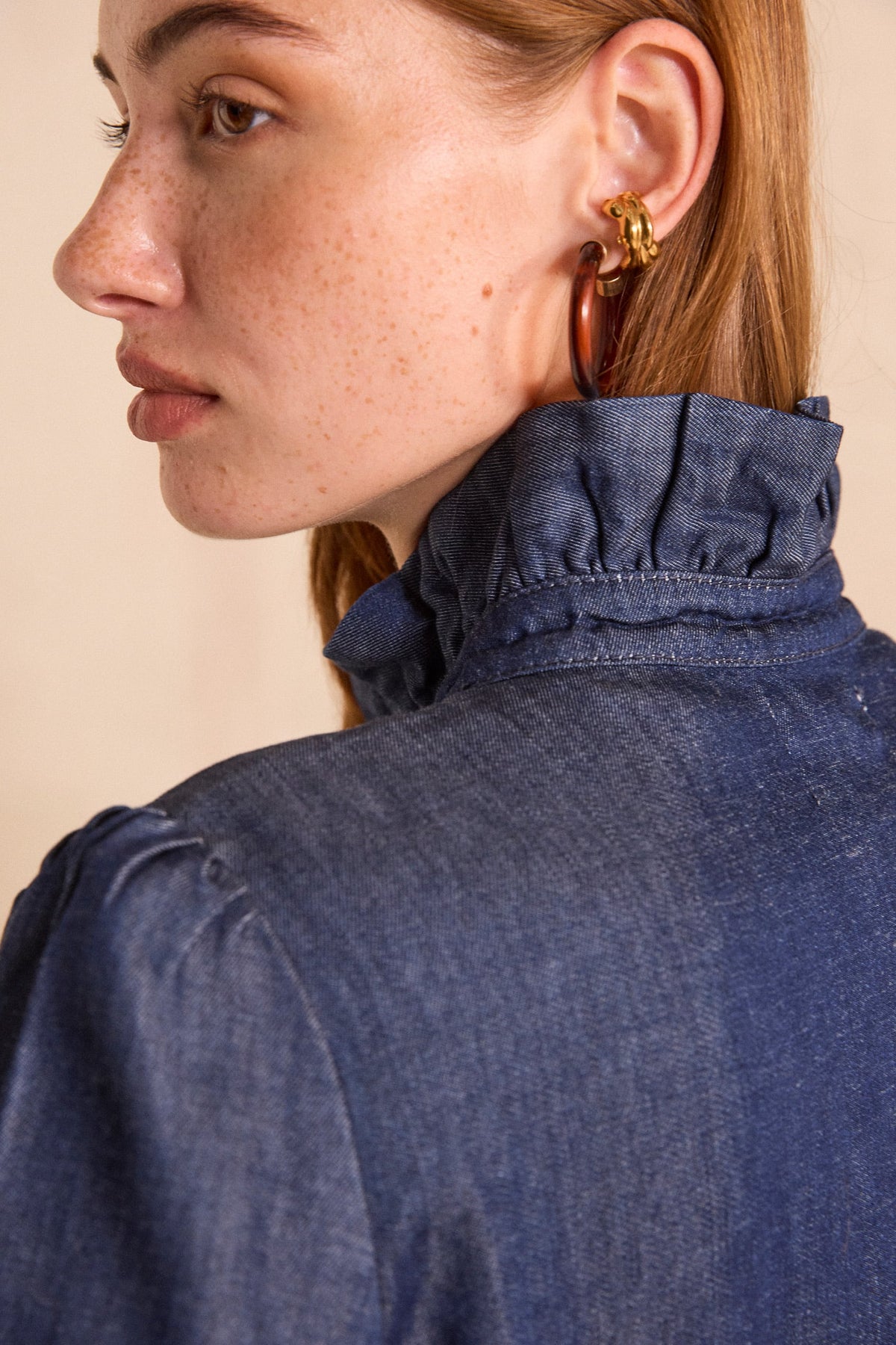 Blouse en denim à manches longues MILAN