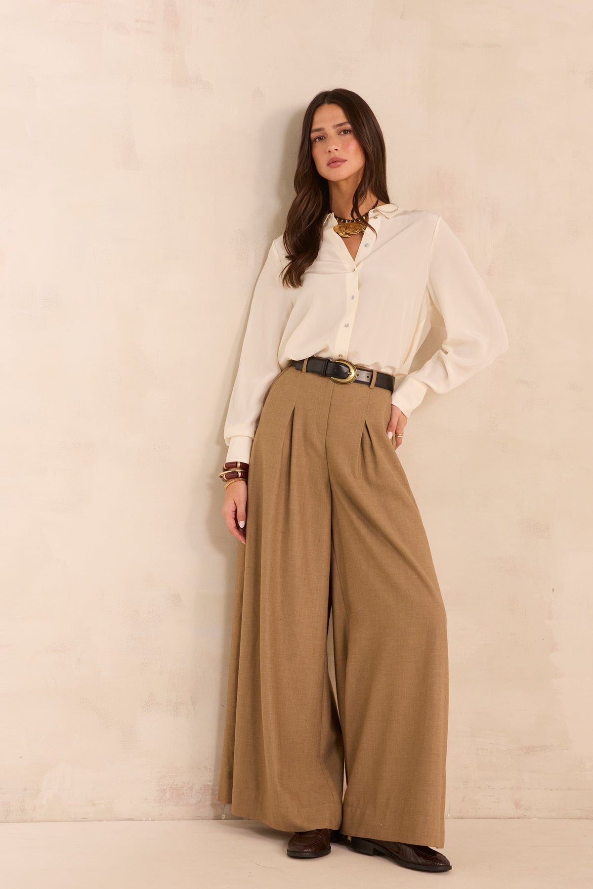 Pantalon large  en coton mélangé LUCE