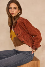 Veste en daim marron