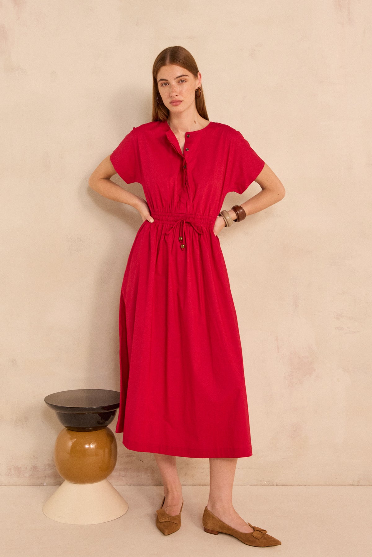 Robe trapèze sans manches en coton PURE