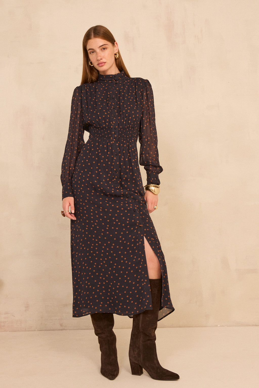 Robe à pois fluide PRISCA