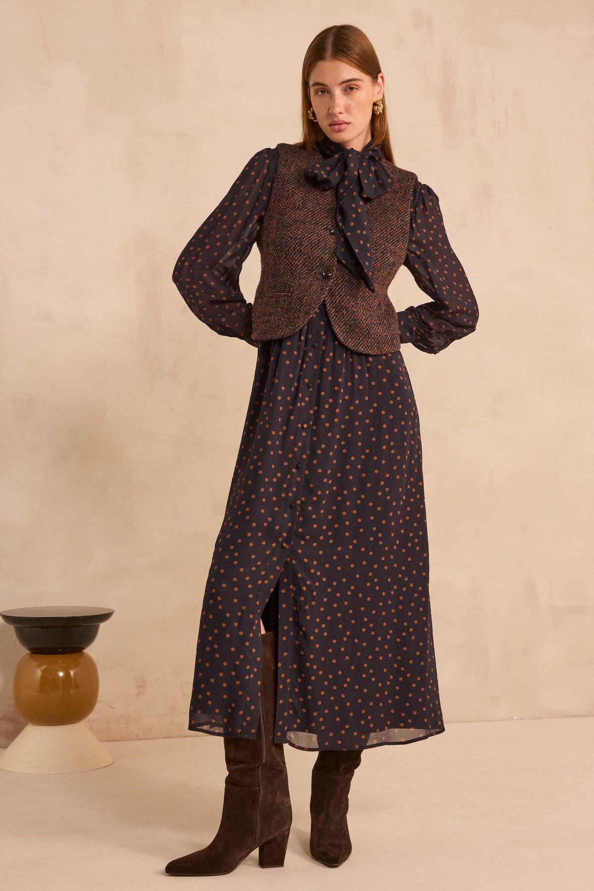 Robe à pois fluide PRISCA