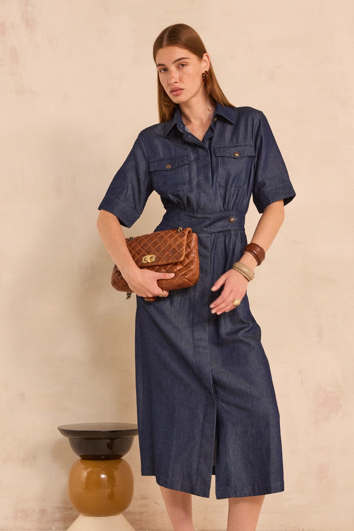 Robe en denim droite PRALINE