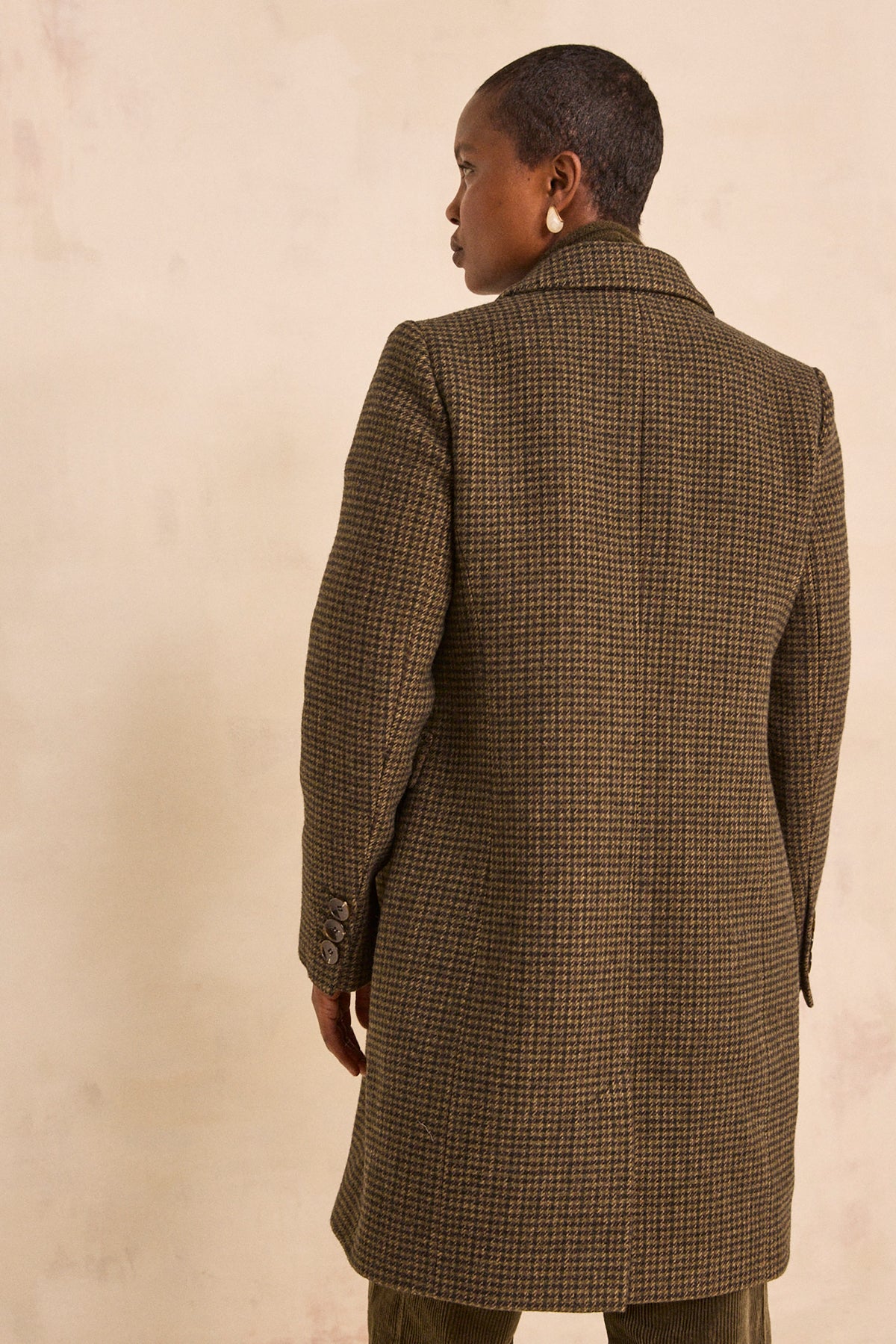 Manteau à carreaux motif prince-de-galles ANABELLE