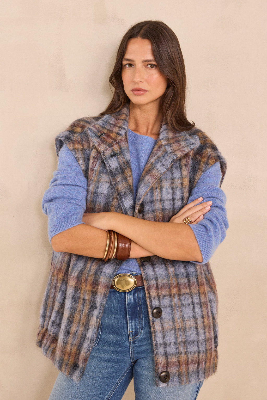 Manteau sans manches en laine mélangée DJODDY